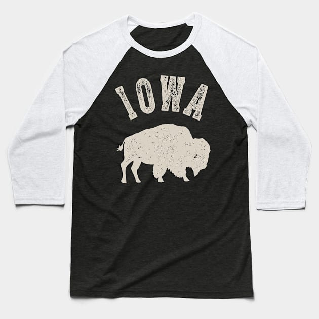 Vintage Iowa Buffalo Bison Baseball T-Shirt by MerchFrontier